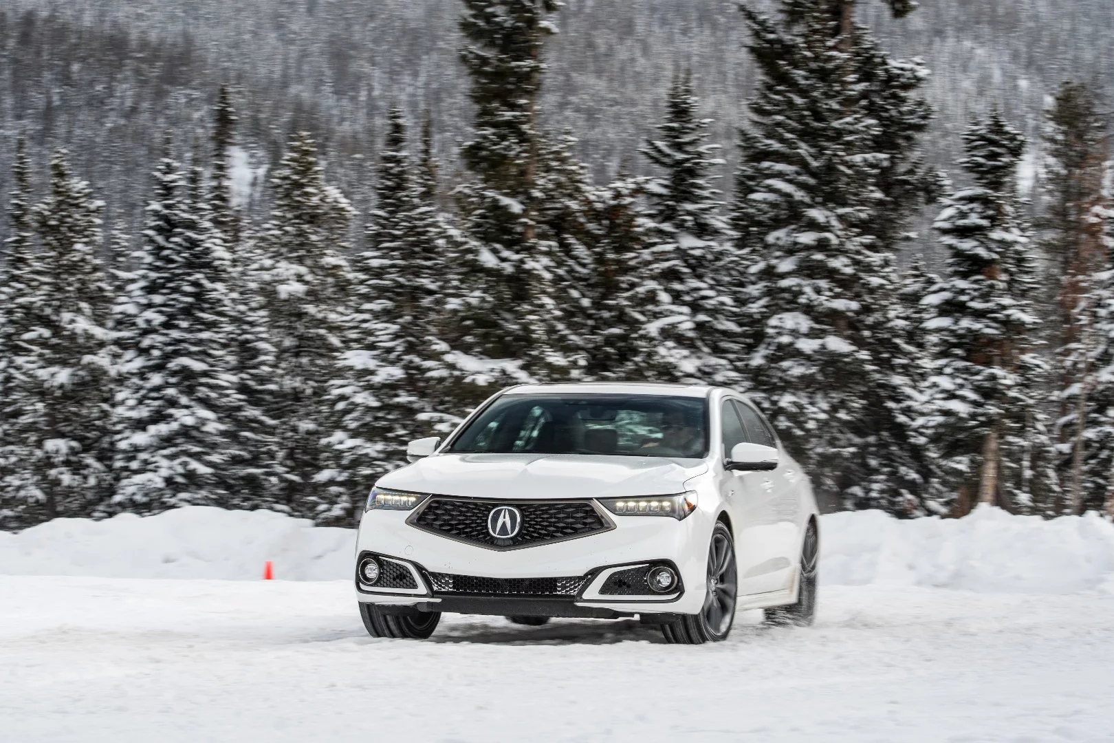 The Acura TLX A-Spec has a nice power band that makes maneuvering the sedan on ice an easy thing to control