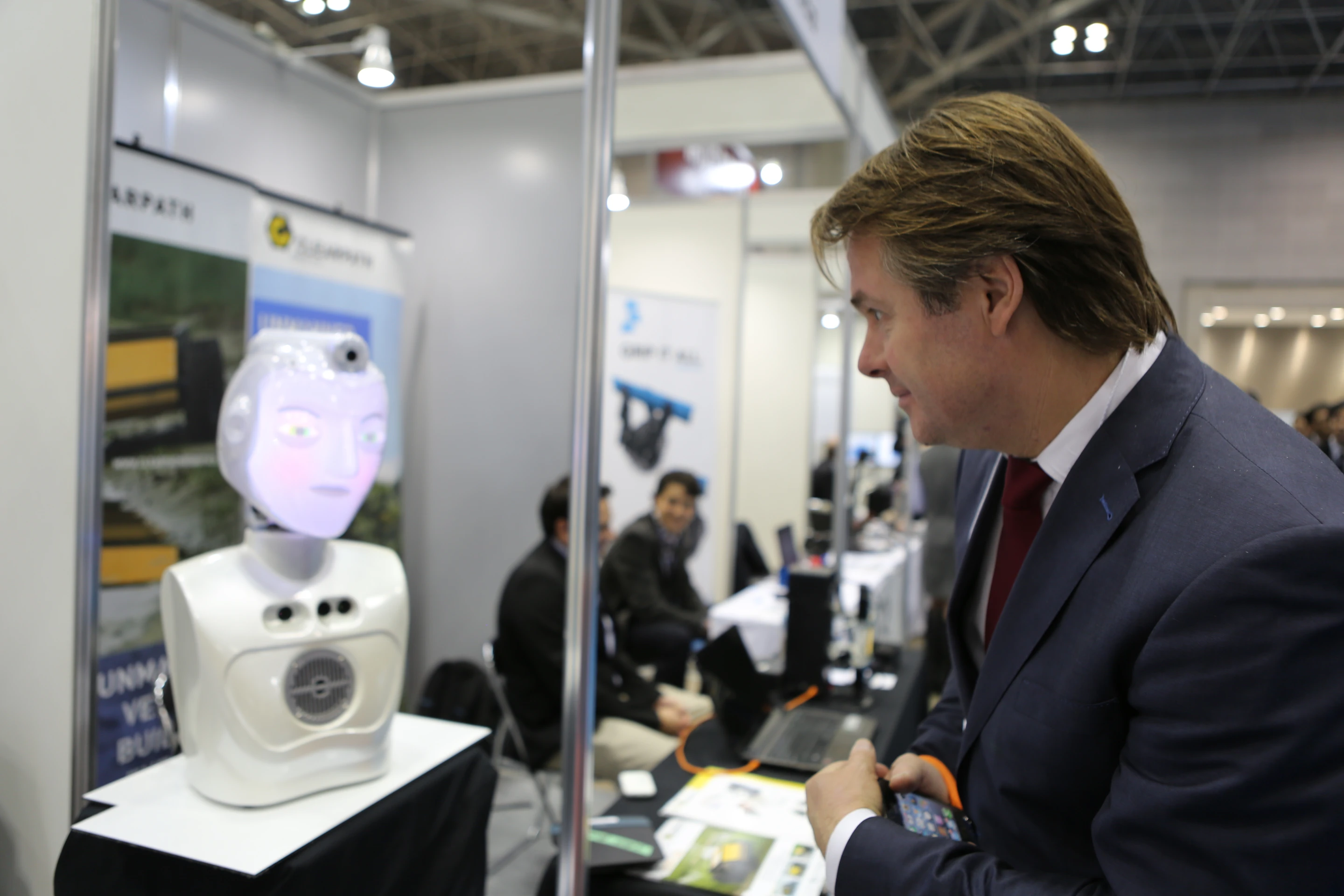 SociBot is capable of voice recognition, and can speak over 20 languages
