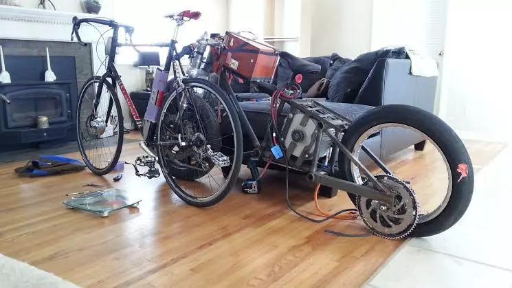 Death Bike under construction with another eBike project