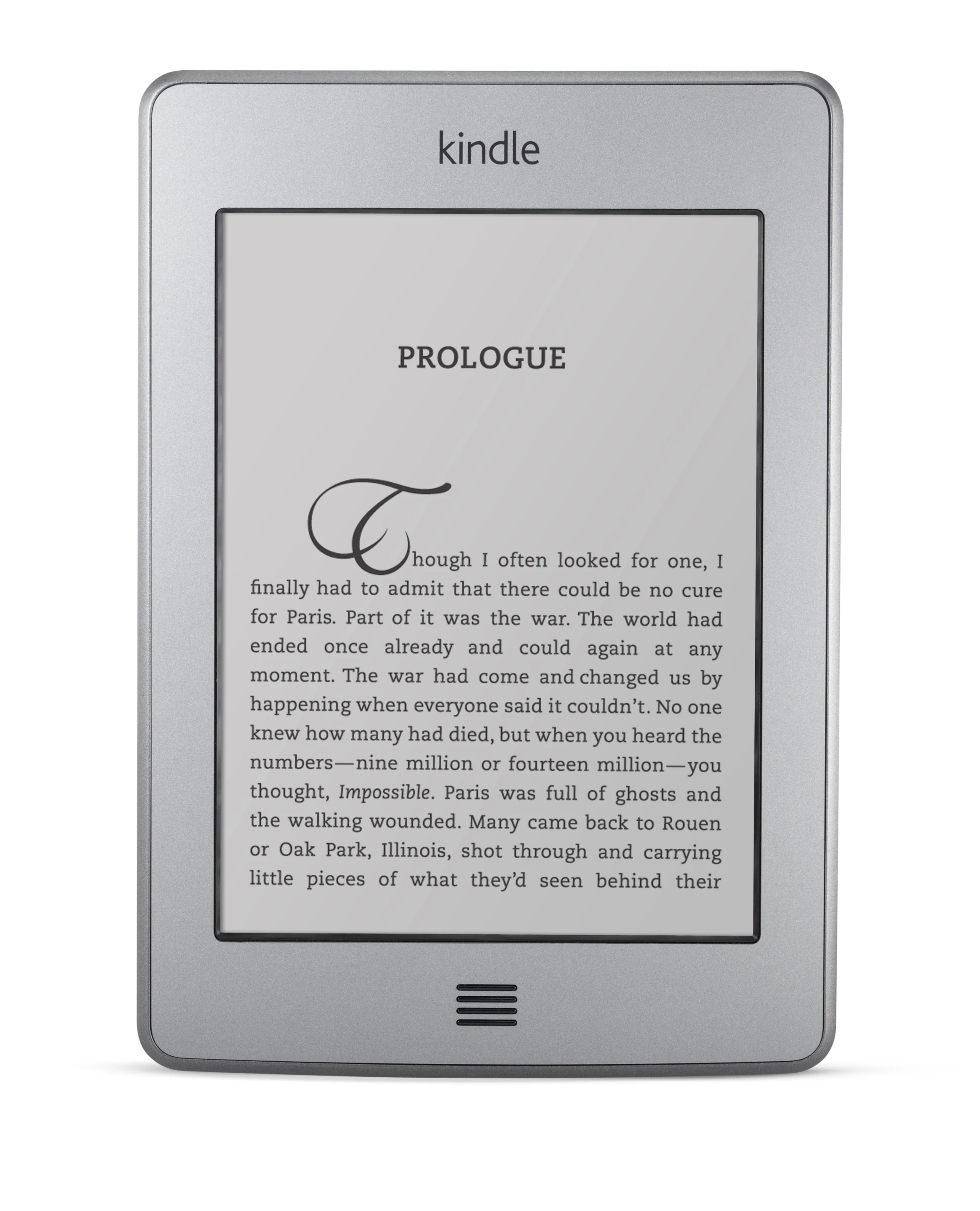 The Kindle Touch display has adjustable orientation and font sizing