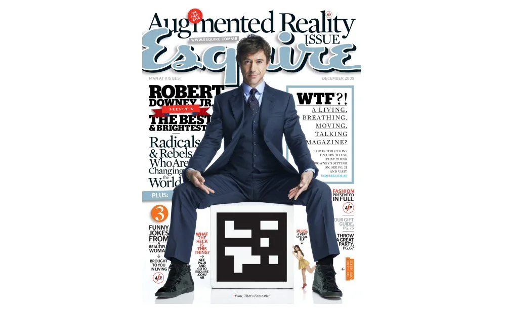 Esquire's December edition invites the reader to download special software which allows the magazine to interact with a PC via webcam