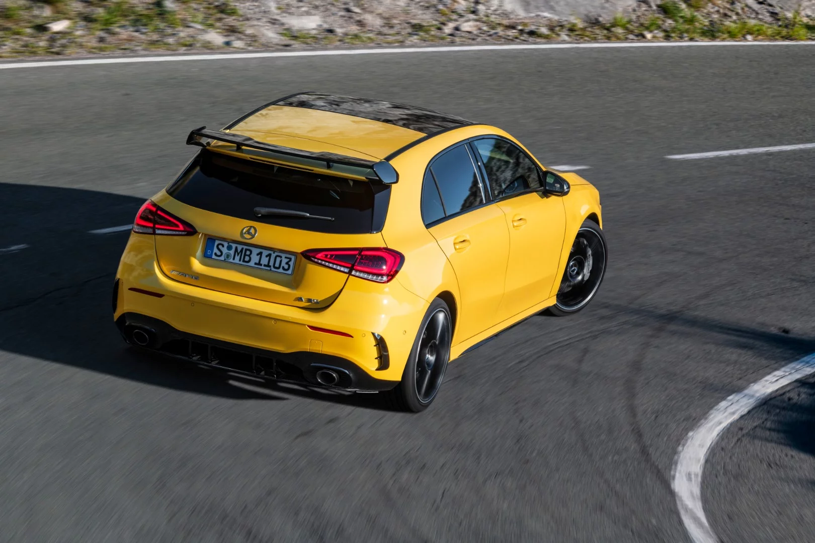 Mercedes-AMG A 35 4Matic: lightly braking the inside rear wheel on turns helps tighten cornering lines, making this thing as agile as it should be