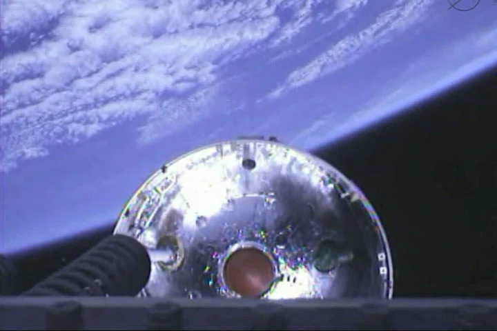 Cygnus separating from the upper stage of Antares (Image: NASA TV)