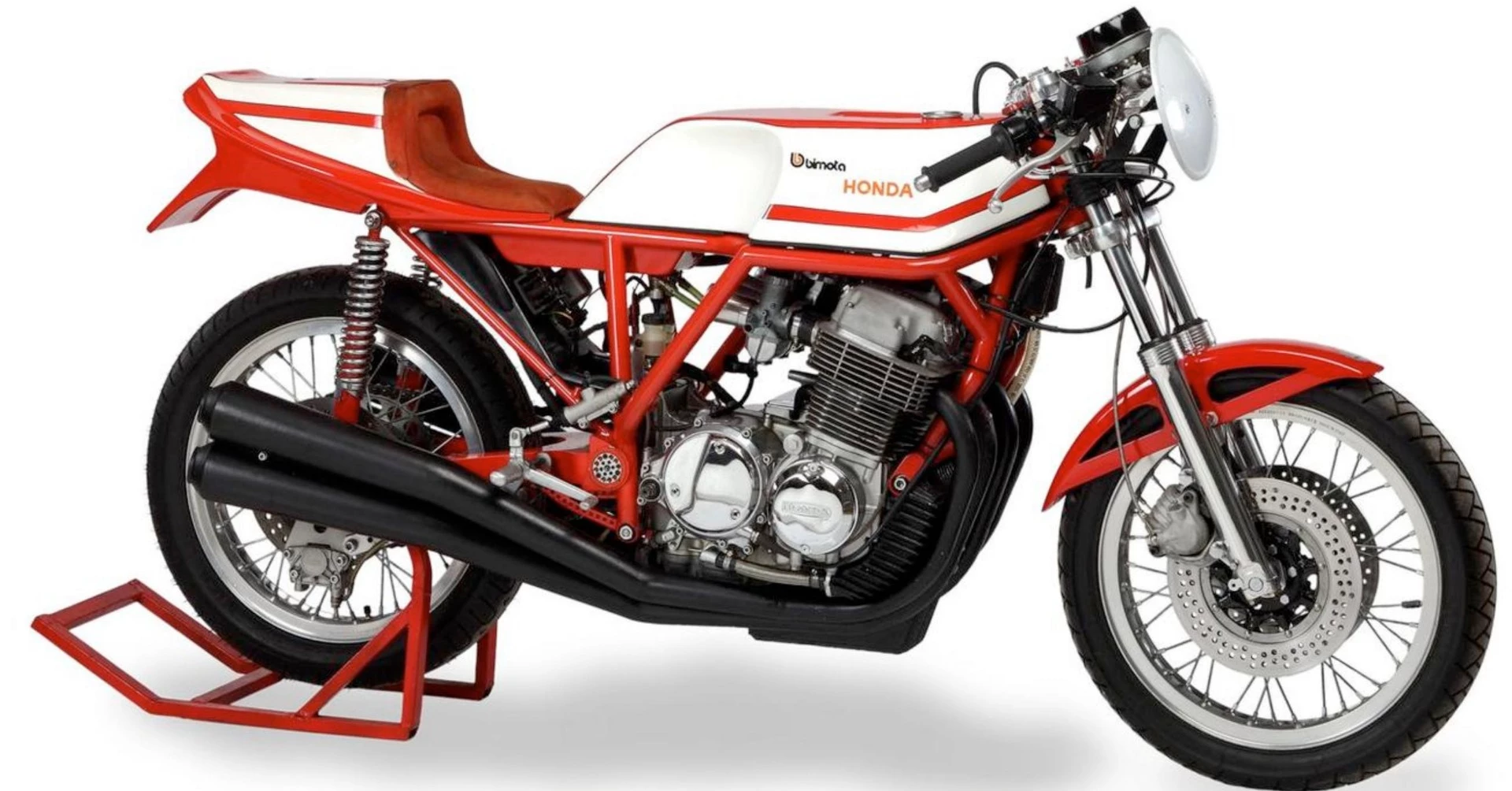 Astonishingly, Lennon's Monkey Bike now becomes one of the most expensive Japanese motorcycles ever sold, behind only the two CB750 prototypes, the Honda CR72 250cc production racer and a 1975 Bimota HB1 (pictured above) that was sold by Bonhams for £57,500 (US$96,614) in April, 2014