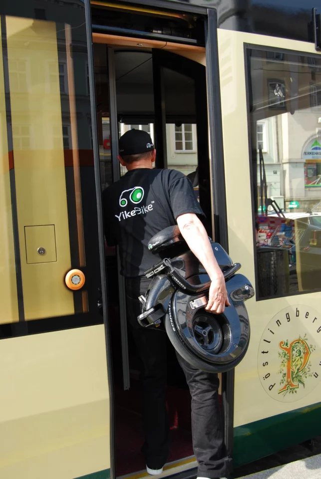 The Yikebike is the most convenient of all Transport Appliances to carry on public transport