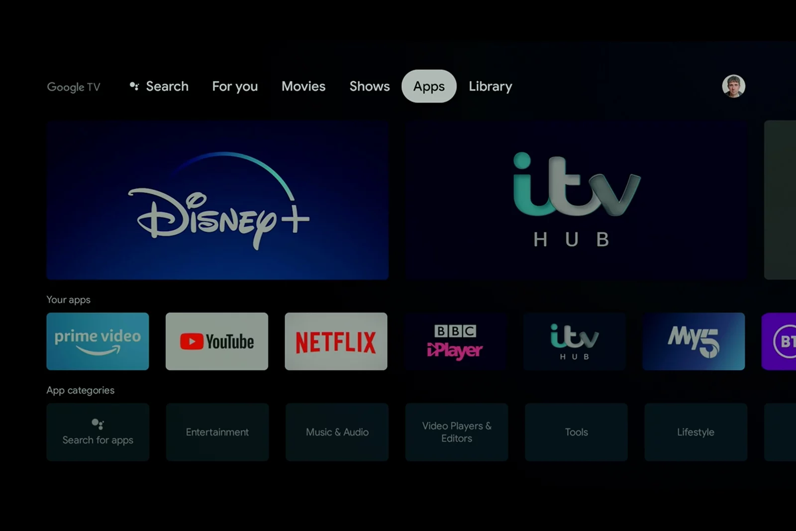 Just about all of the big name streaming apps are available