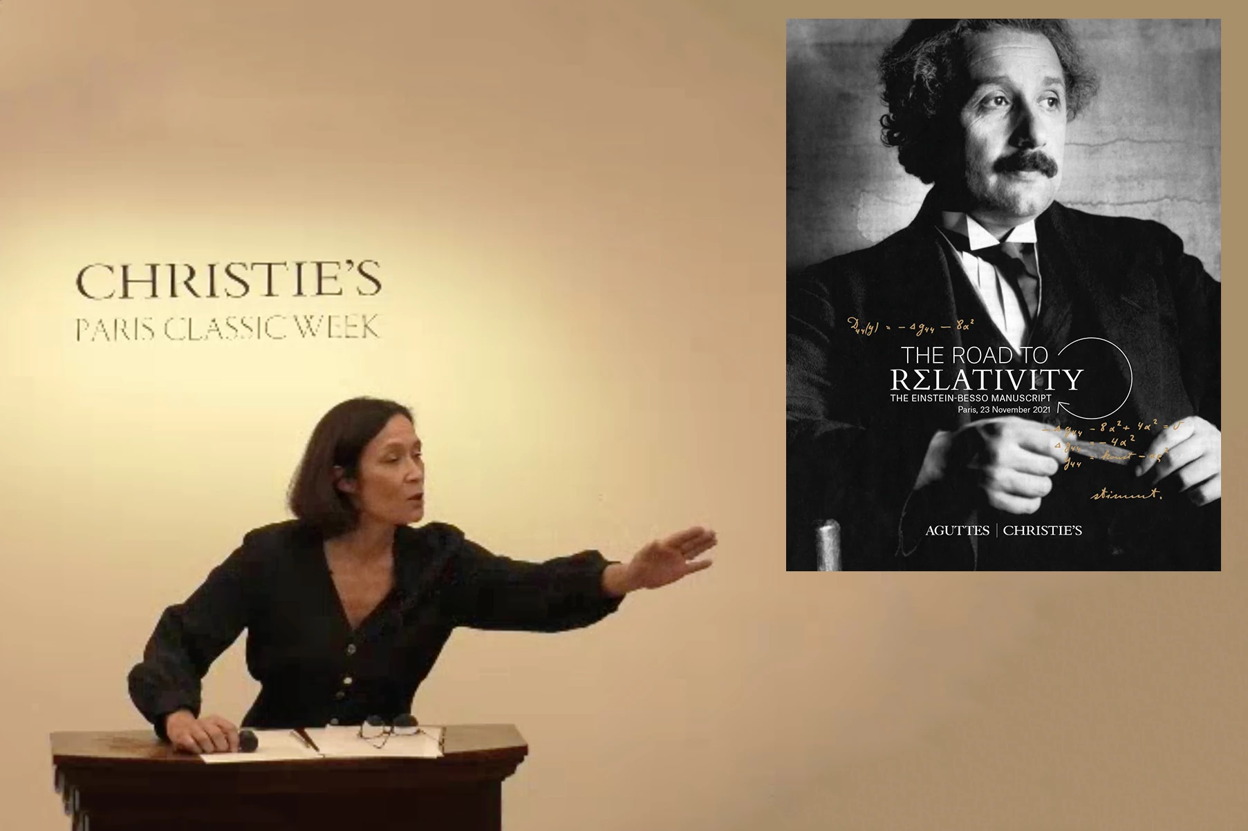 A rare surviving autograph scientific manuscript from Albert Einstein and Michele Besso sold for €13,383,000 ($15,055,875) at Christie's on 23 November 2021