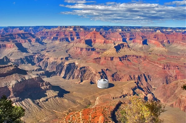 One of the proposed Skylifter-delivered prefab buildings