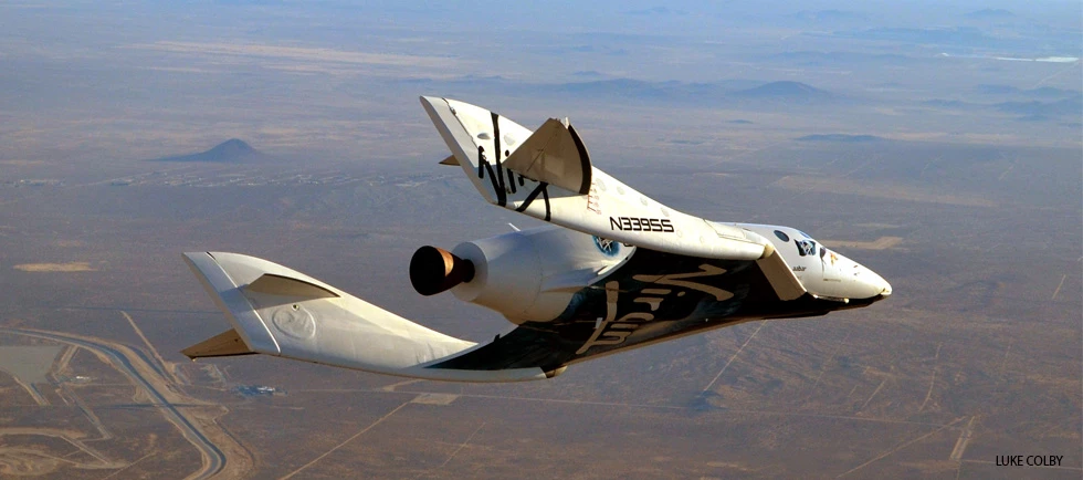 Virgin Galactic's SpaceShipTwo banking on a glide test (Photo: Virgin Galactic)