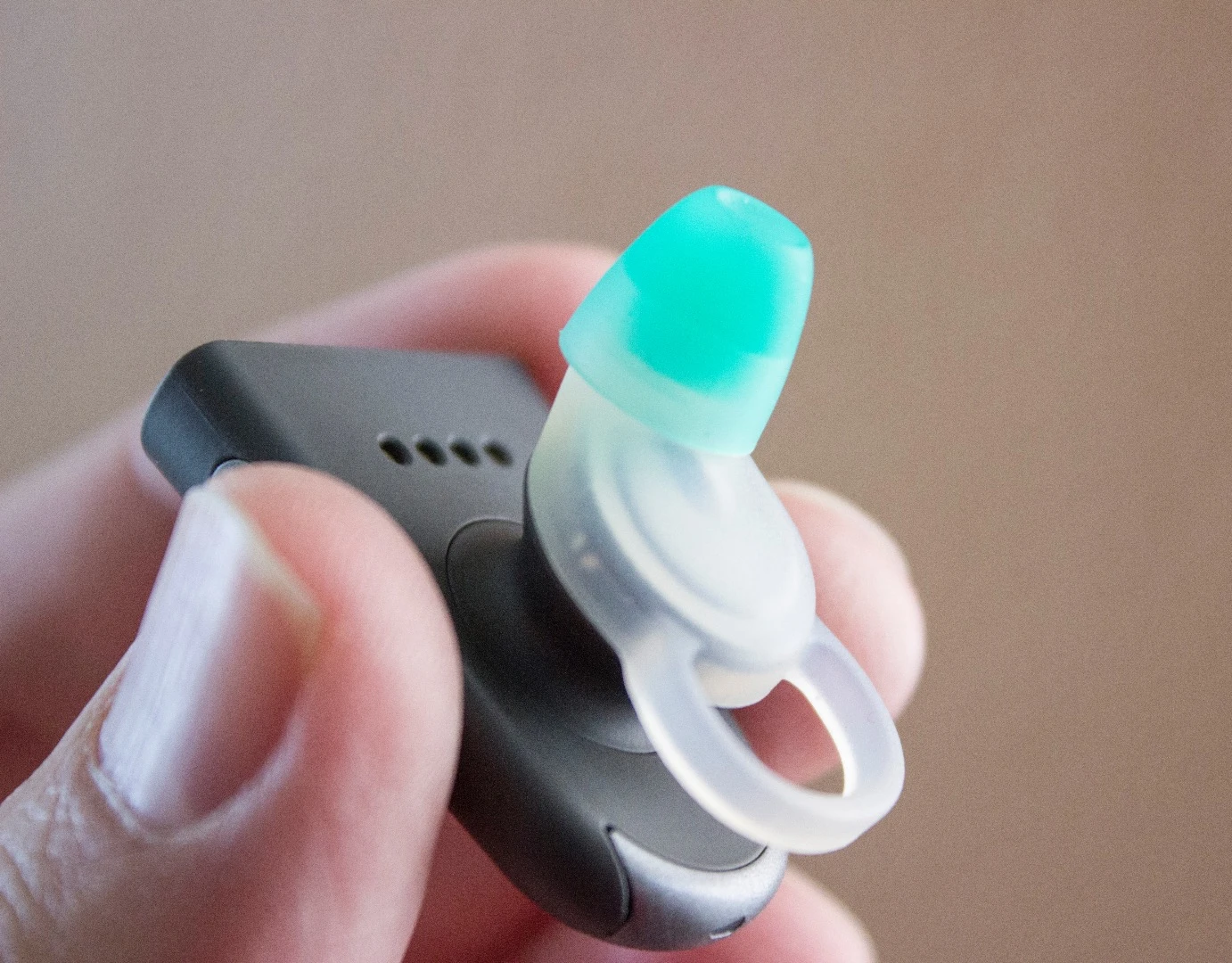 One of the four ear tips that ships with Soundhawk