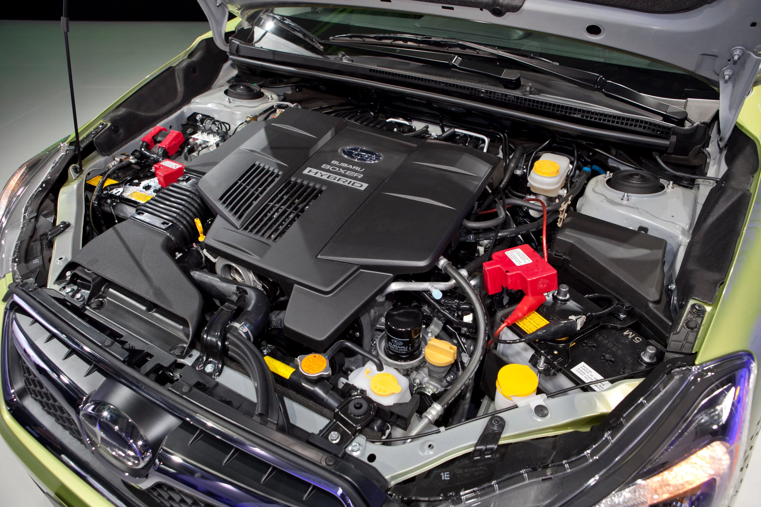 The hybrid XV uses a 13.4-hp motor in addition to the 2.0-liter BOXER engine
