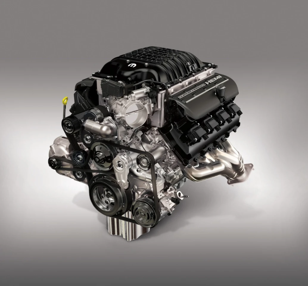 Mopar debuted the Hellephant 1,000-horsepower (745.7 kW) engine at the 2018 SEMA Show in Las Vegas