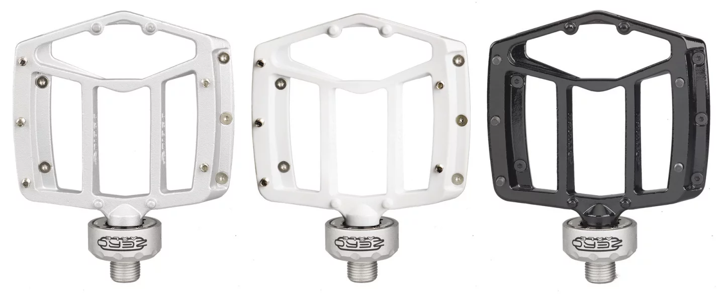 Tioga's ZEROaxle MT-ZERO is one of the thinnest mountain bike pedals available, as it has no axle