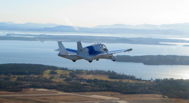 The Terrafugia Transition production prototype's maiden flight lasted approximately eight minutes