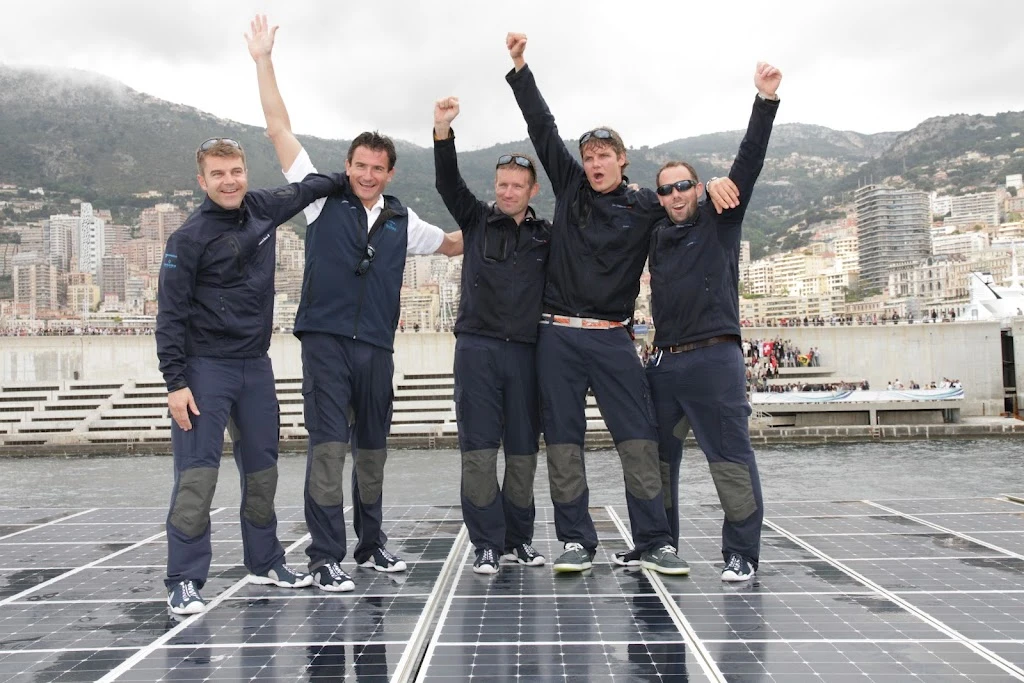 The TURANOR PlanetSolar, as it enters Monaco's Hercule Harbor
