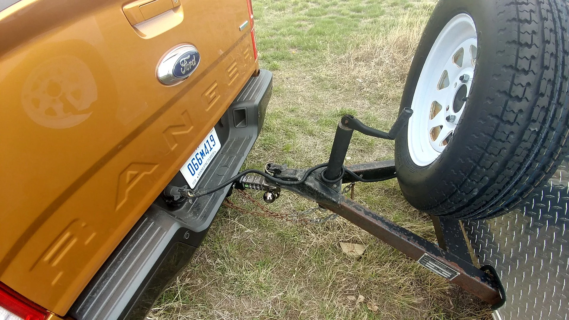 Trailer hookups come equipped with plugs for both standard (as shown) and trailer brake-capable trailers when towing is equipped on the 2019 Ford Ranger
