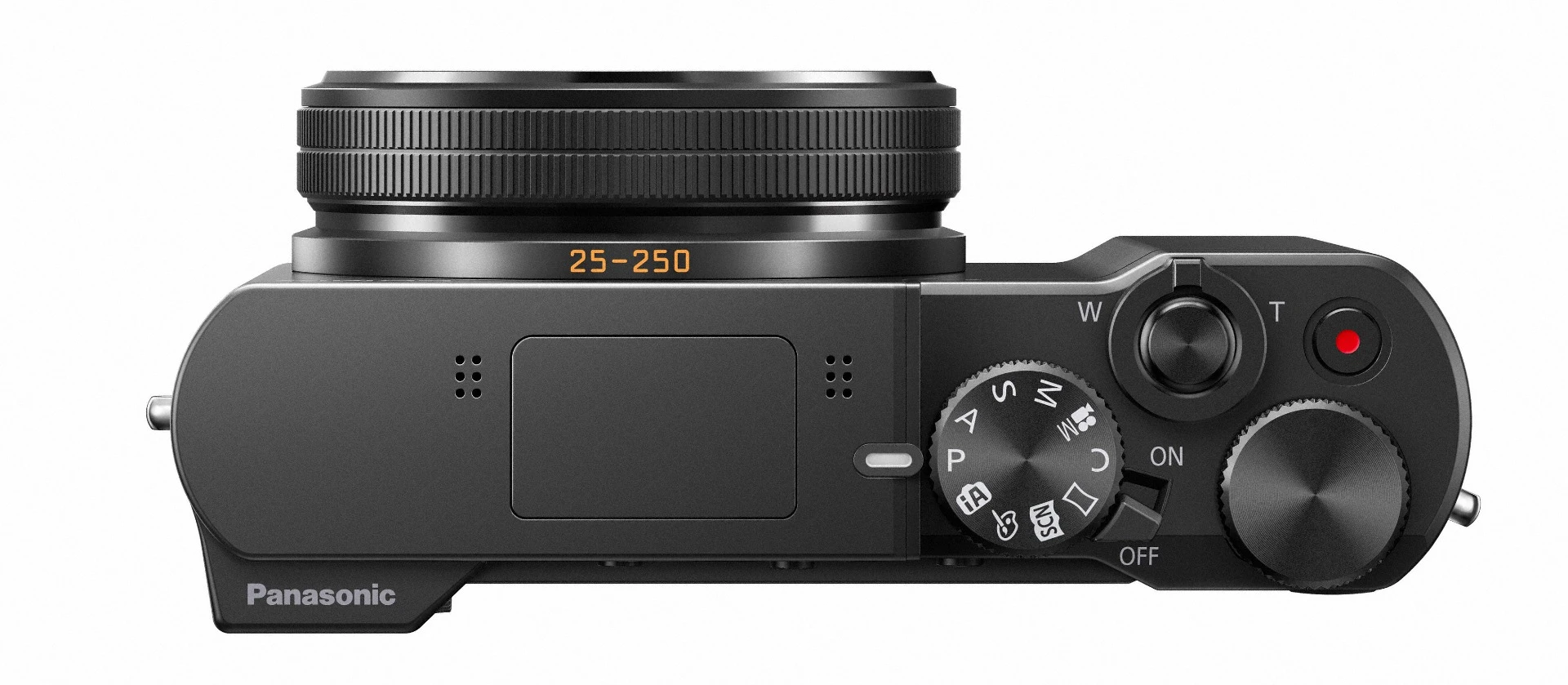 The zoom lens on the Panasonic Lumix ZS100 (TZ100) gives a 25mm-250mm equivalent