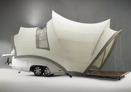 The Opera unfolds into a “masterpiece” upon arrival at your chosen camping spot in less than five minutes