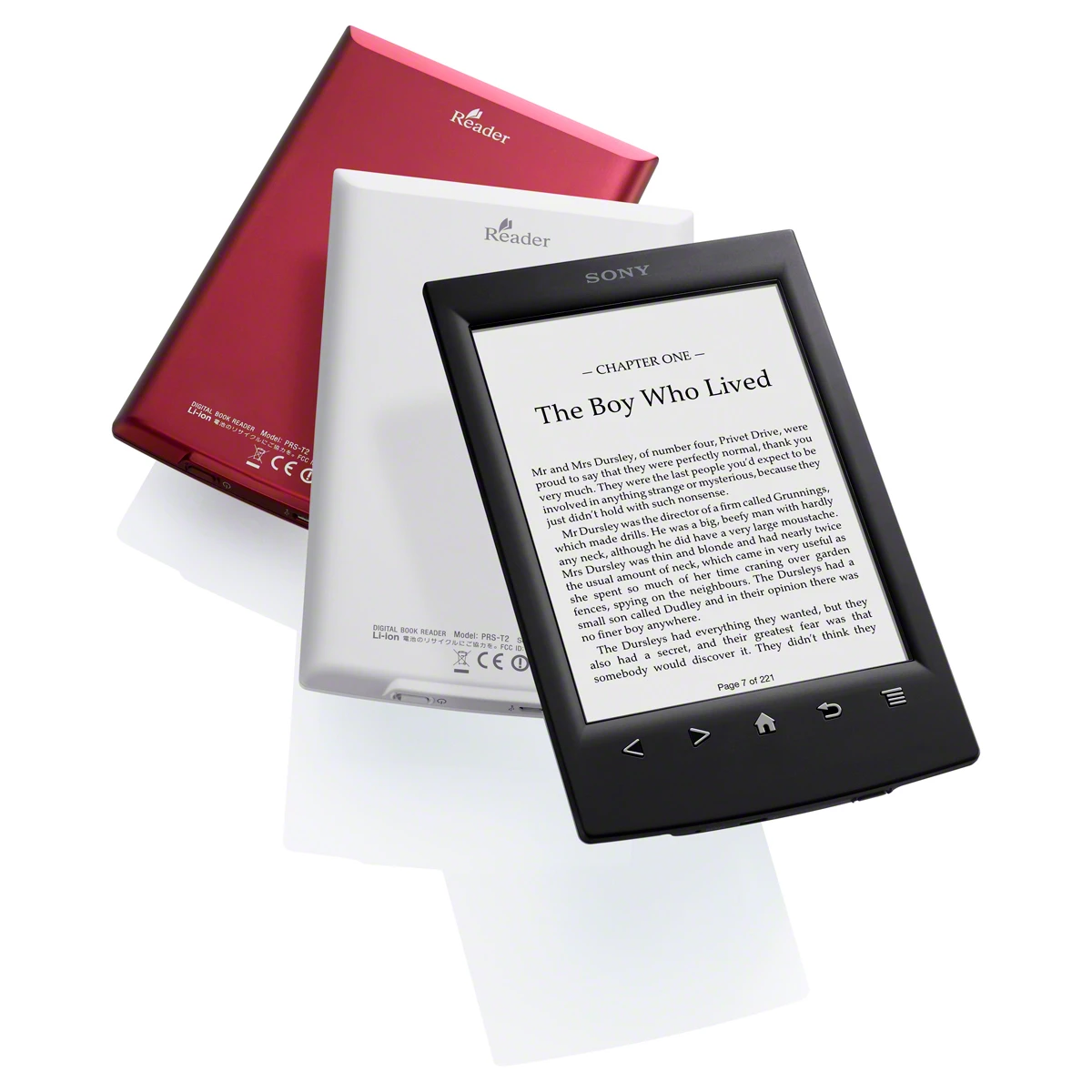 Sony's new Reader features a 6-inch, 600 x 800 pixel resolution E-Ink Pearl V220 antiglare touch screen with a 16-level gray scale