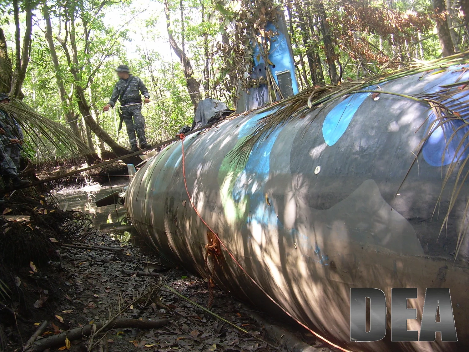 A drug-running submersible (Image: Department of Justice, DEA)