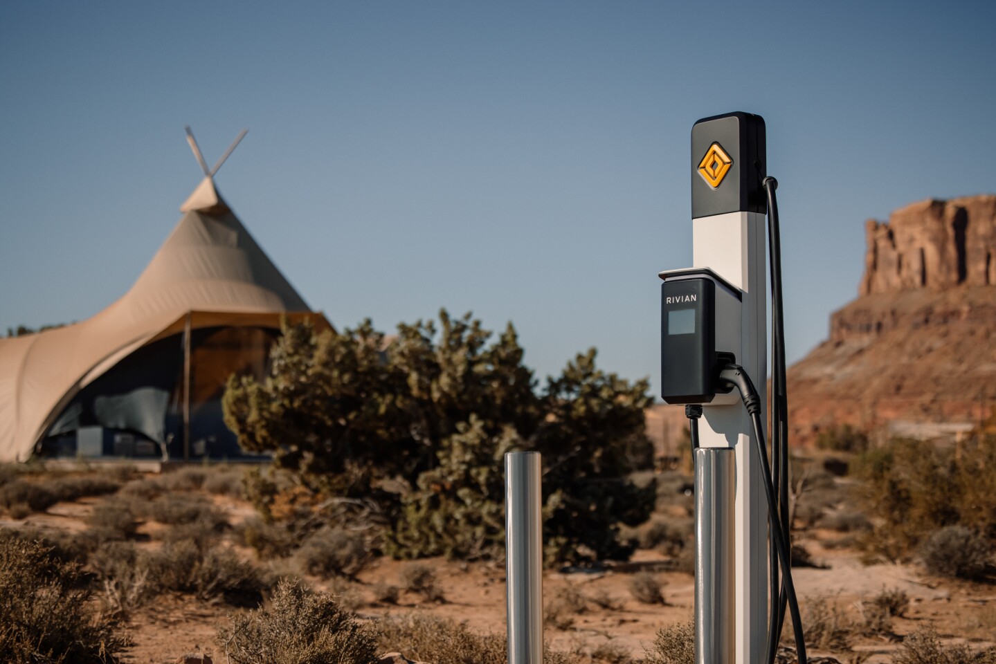 Rivian continues expanding its network of Waypoint chargers in partnership with Under Canvas