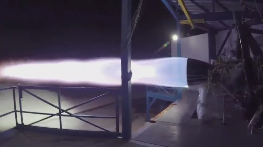 One of SpaceX's raptor engines undergoes testing