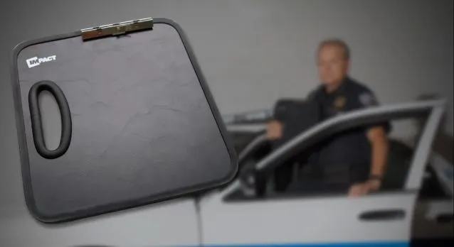 The IMPACT Ballistic Clipboard is a bulletproof clipboard, designed for police use