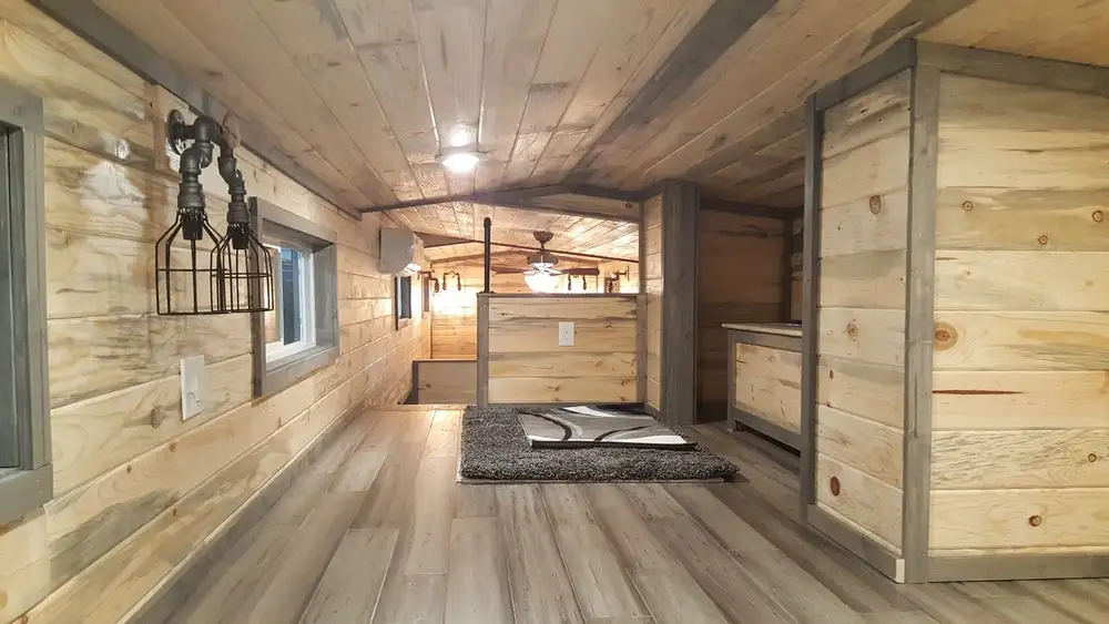 The Tiny Giant's loft measures 17 ft (5 m)-long