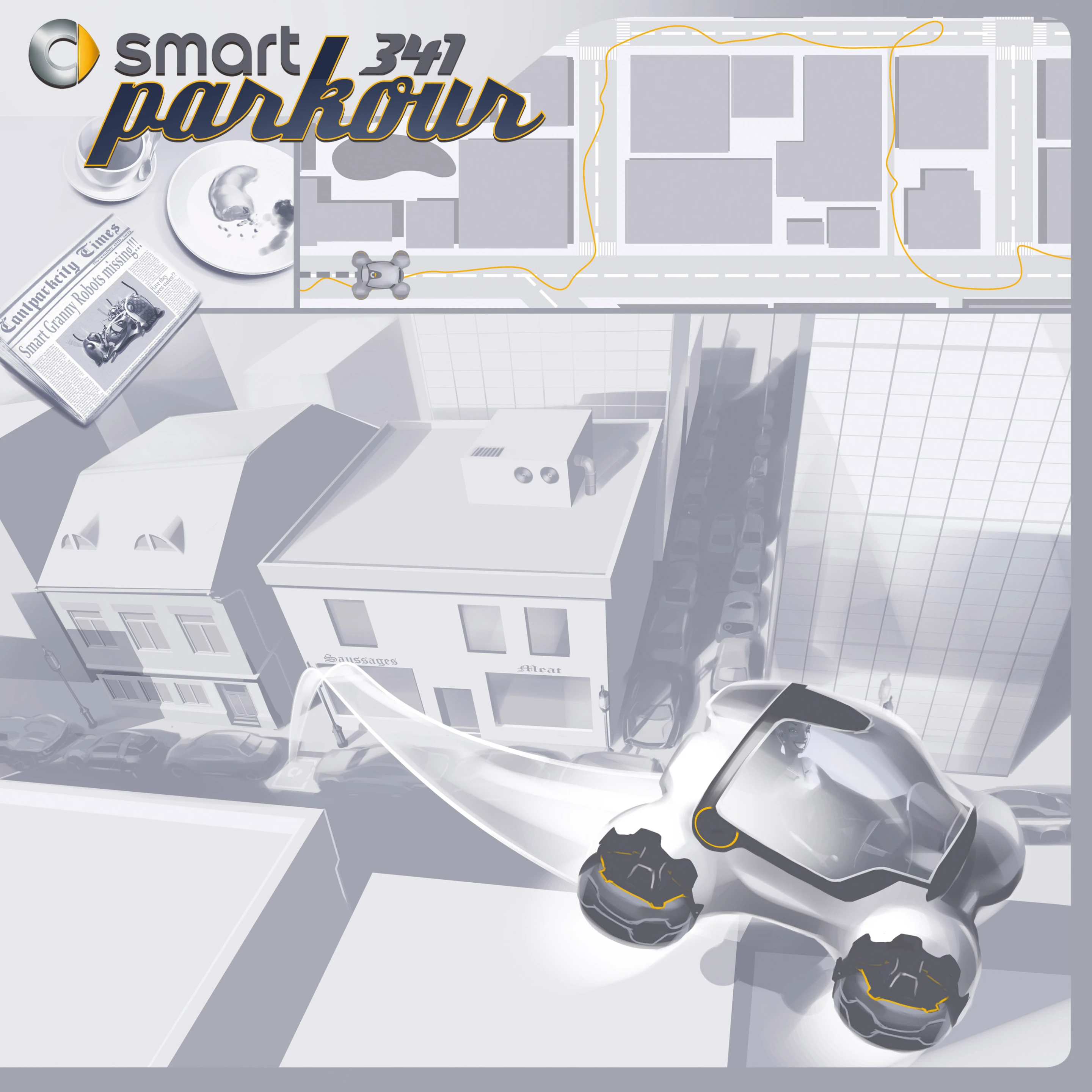 Smart 341 Parkour in fly mode Image: Mercedes-Benz Advanced Design Germany