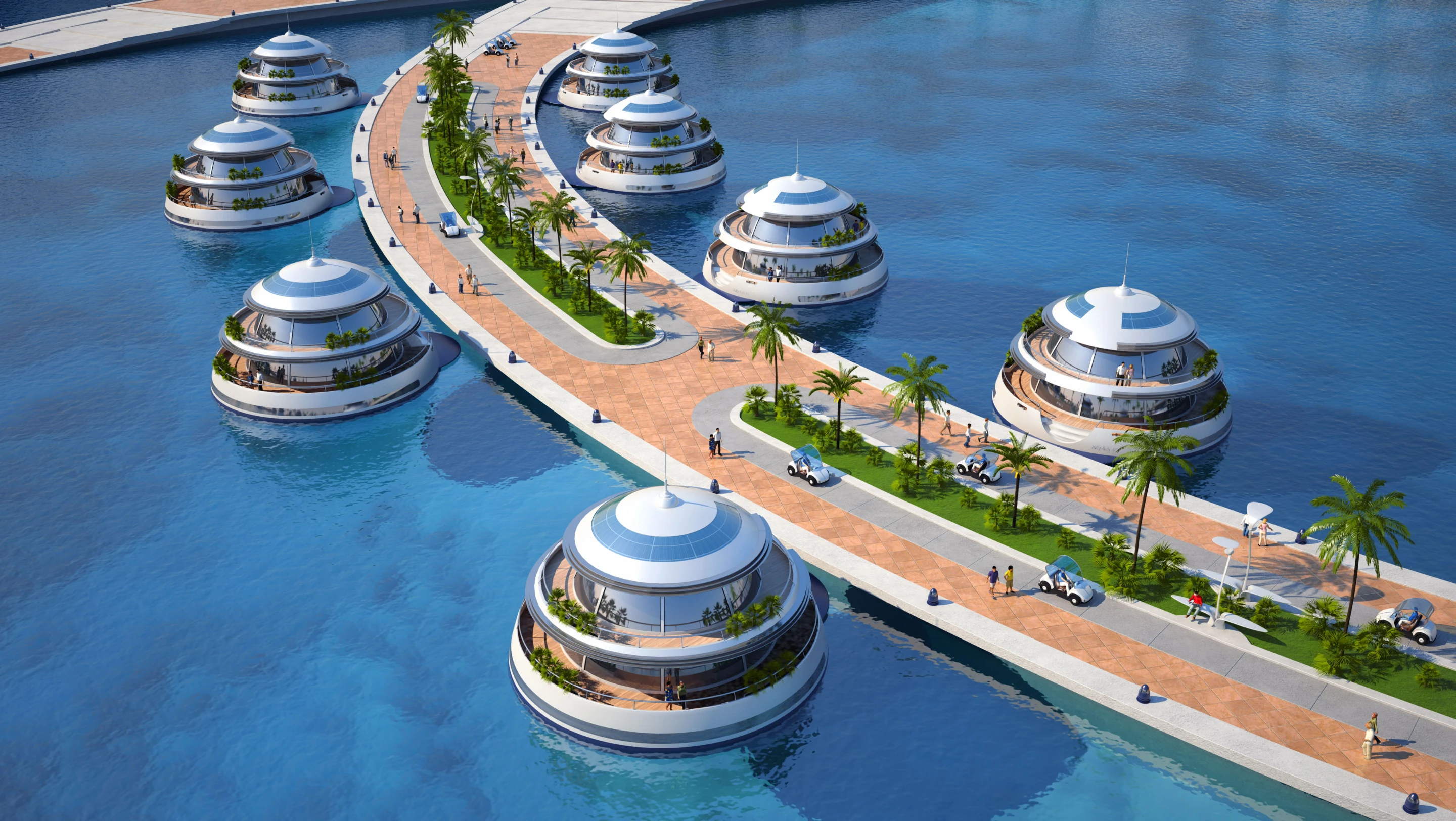 Amphibious 1000, Qatar's Italian designed Floating Resort (Image by Giancarlo Zema Design Group)