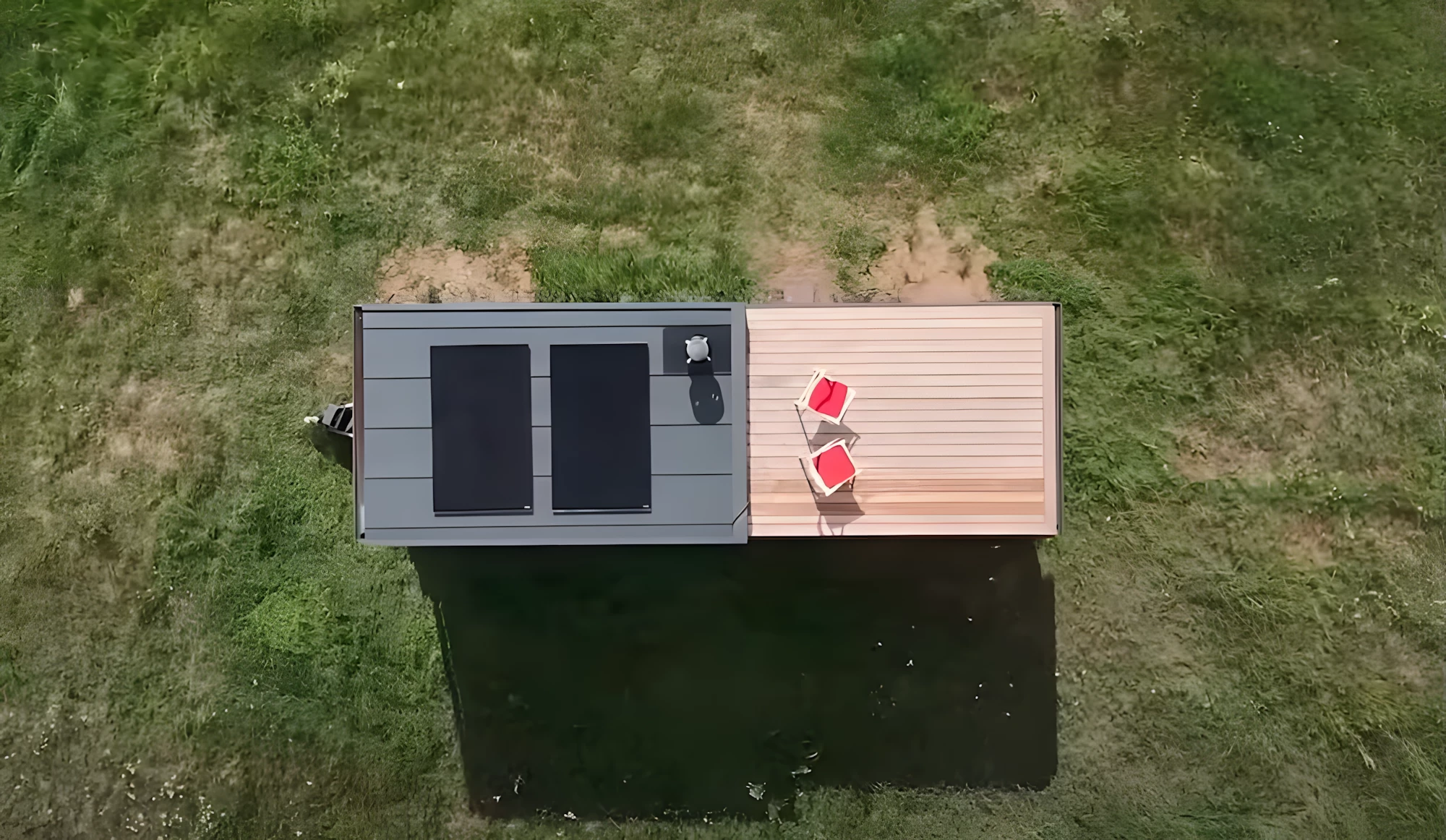 The BTH Loft off-grid gets power from a rooftop solar panel array that's hooked up to batteries