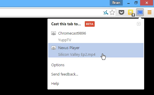 Stream locally stored media files to Nexus Player via Chrome