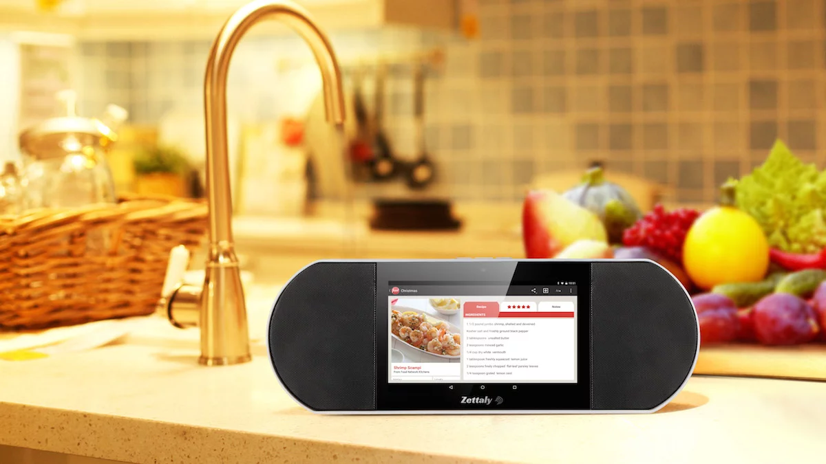 The Zettaly Avy acts as a kitchen television