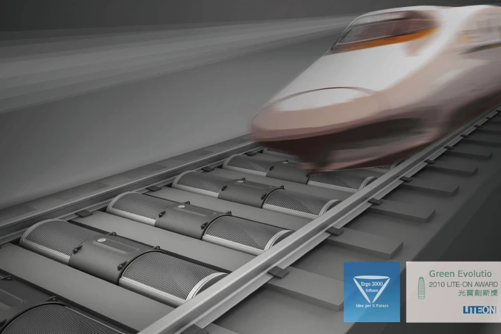 The T-box concept would be installed between railway sleepers, and would harness the wind of passing trains to generate electricity (All images courtesy of Qian Jiang)