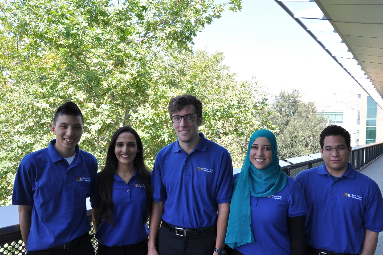 The Husk-to-Home team, from left – Chris Yang, Lamees Alkhamis, Colin Eckerle, Jeniene Abugherir and Joel Sanchez