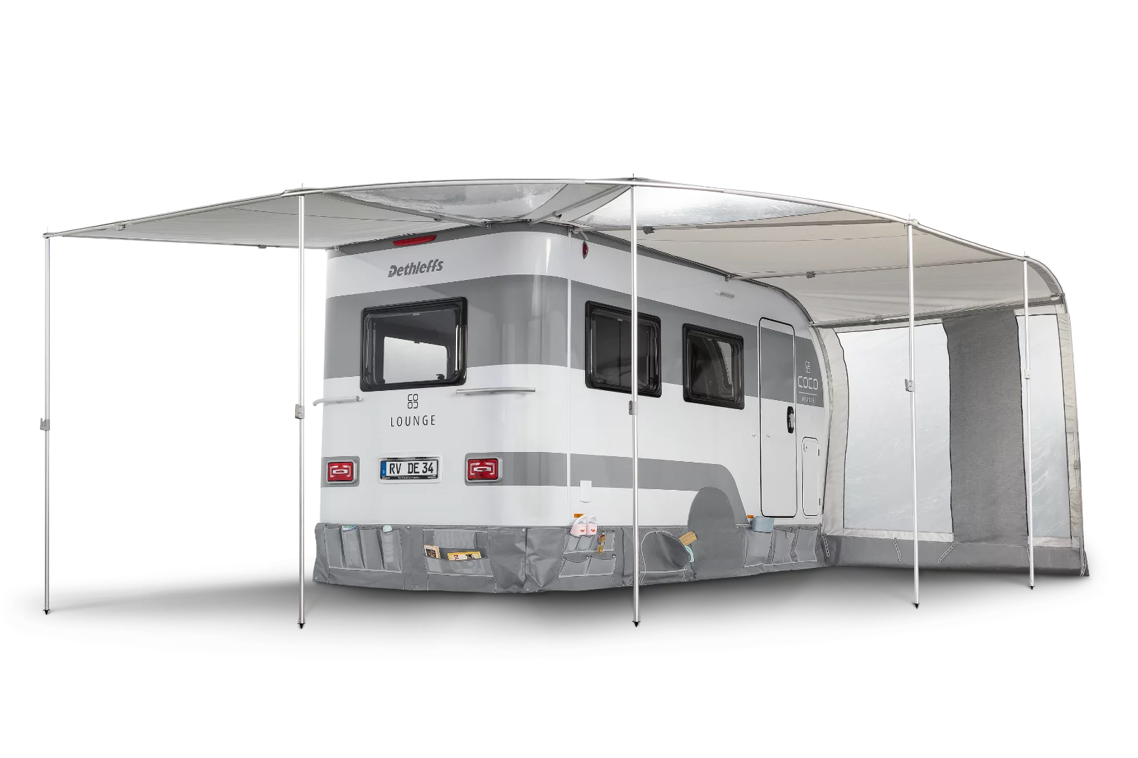 The awning is available separately, offering some serious shade