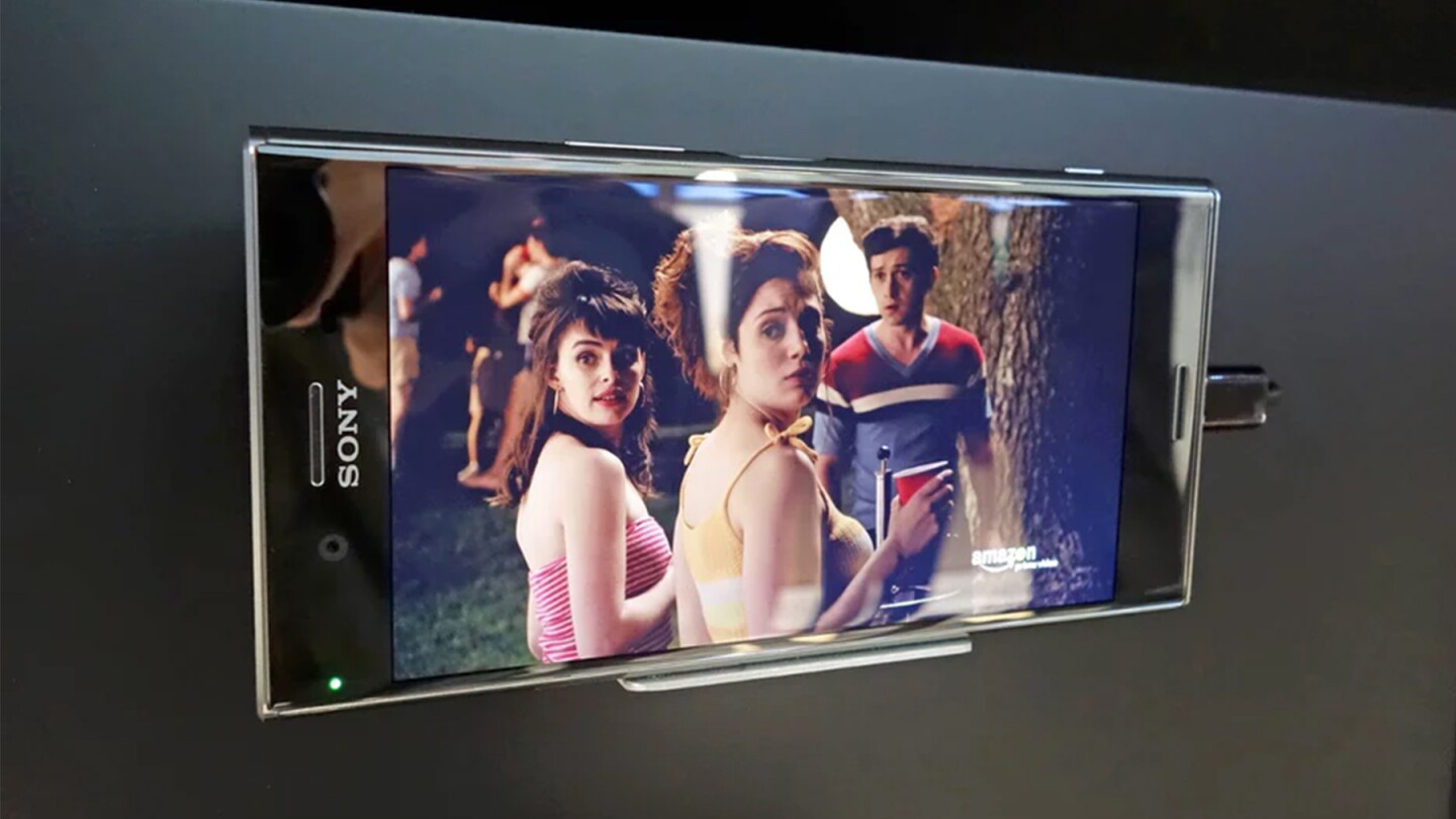 Sony Xperia XZ Premium's 4K HDR display showing off Amazon Video content at MWC 2017