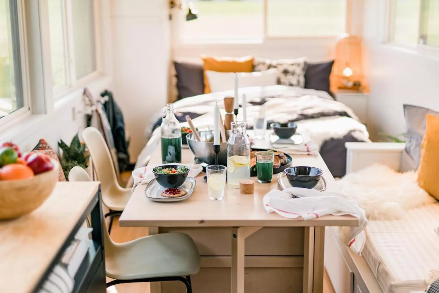 The Ikea Tiny Home Project's interior measures 187 sq ft (17 sq m) and is all laid out on one floor