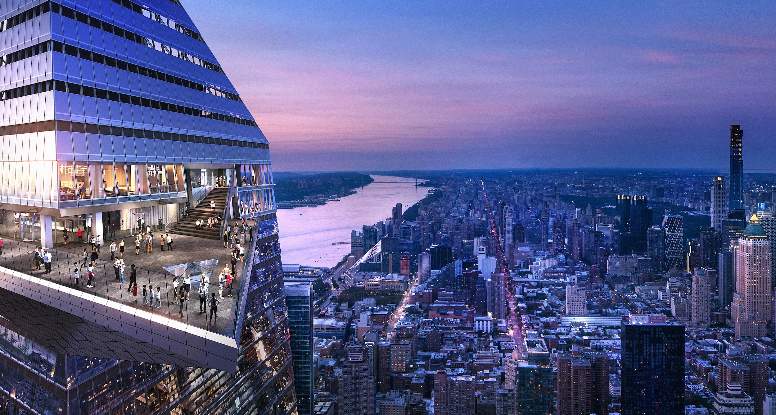 Floor 101 of 30 Hudson Yards will comprise a restaurant, bar, café and event space operated by London-based Rhubarb Hospitality Group