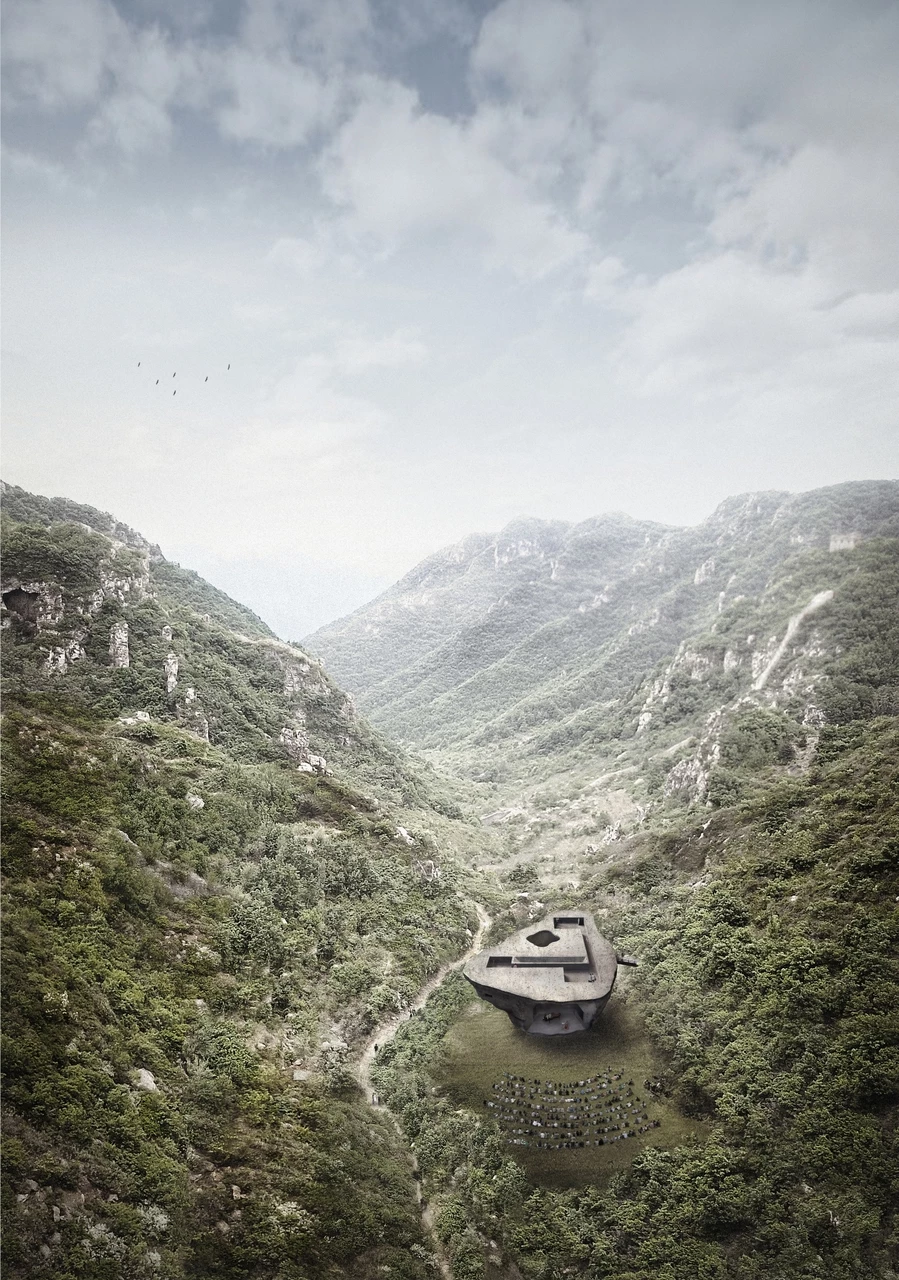 The Chapel of Sound measures 790 sq m (8,503 sq ft) and will house a semi-outdoor amphitheater, an outdoor stage, viewing platforms, and some supporting spaces