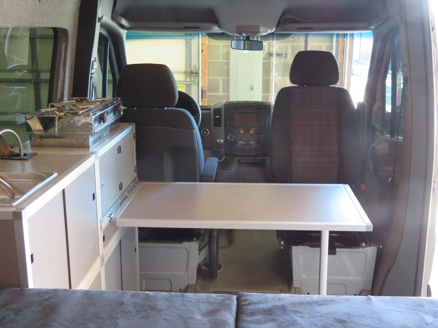Inside the TouRig Terracamper Sprinter
