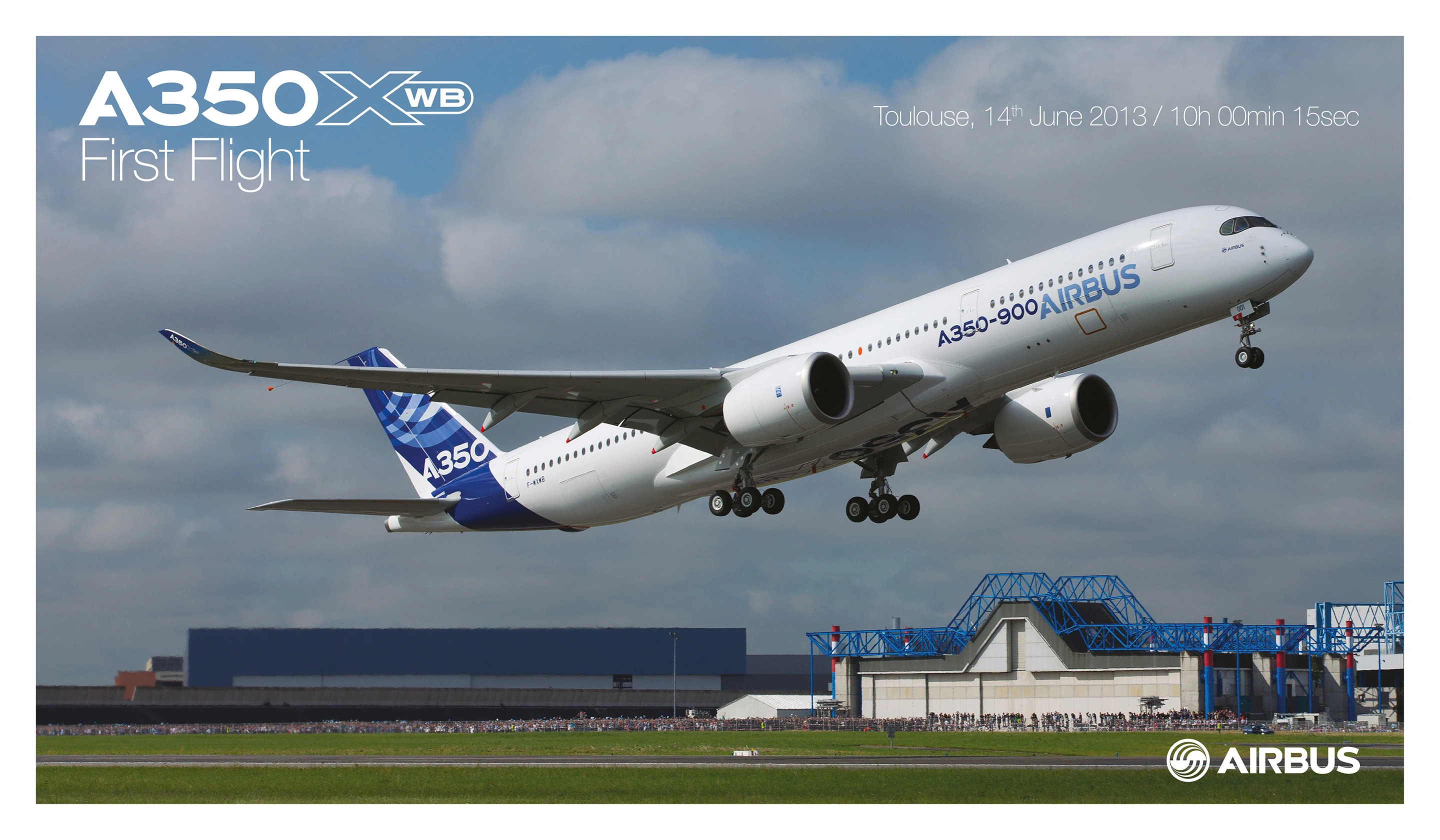 The Airbus A350 XWB takes to the air for the first time