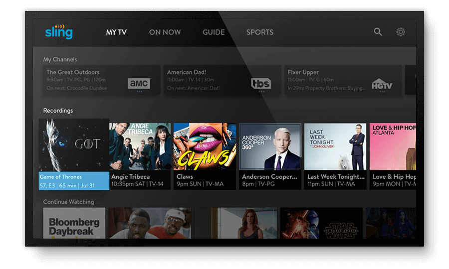 Like all AirTV products, the AirTV mini uses the Sling TV interface (no subscription required)