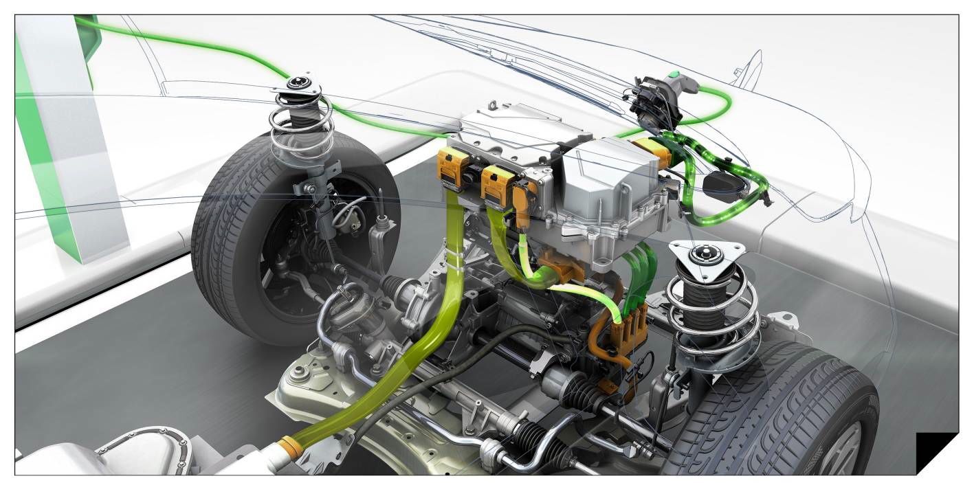 The vehicle's Chameleon chargeris, capable of juicing up the battery pack at any level