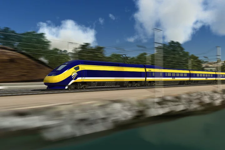 An artist's impression of California's new high-speed train