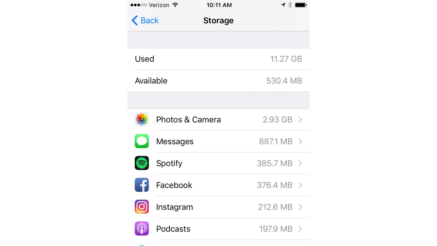 Settings > General > Storage & iCloud Usage > Storage > Manage Storage