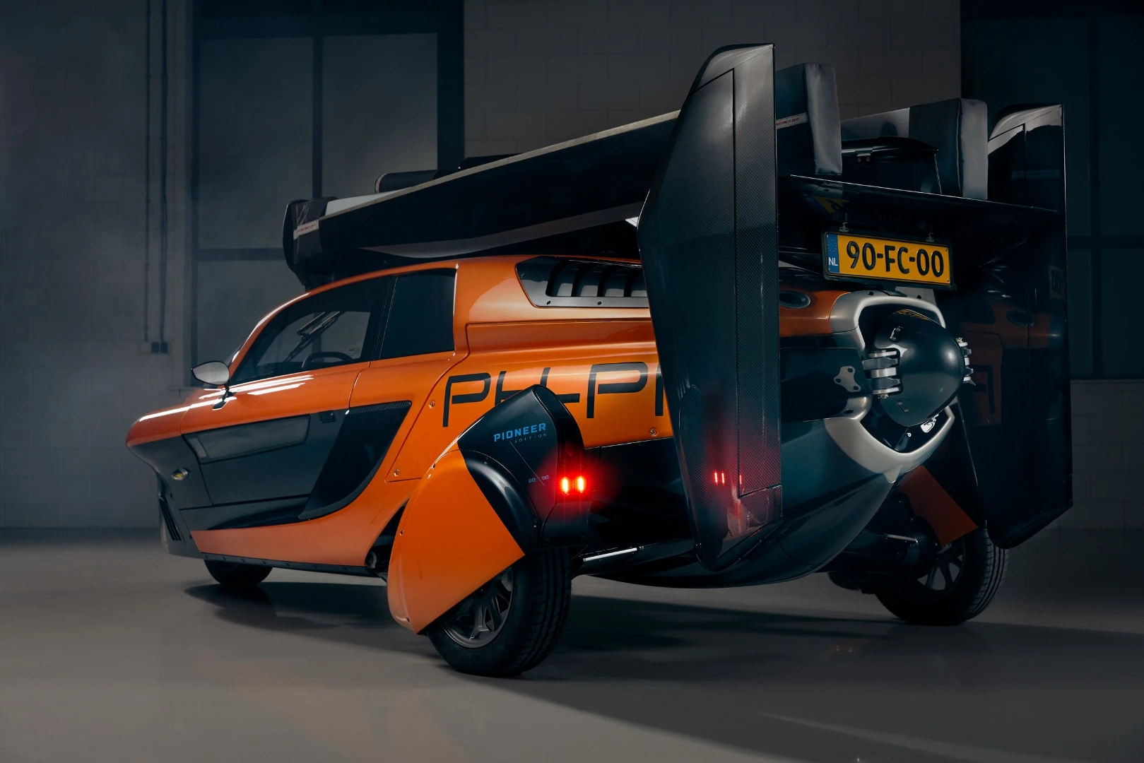 The flying car can hit speeds of 180 km/h (112 mph) through the air