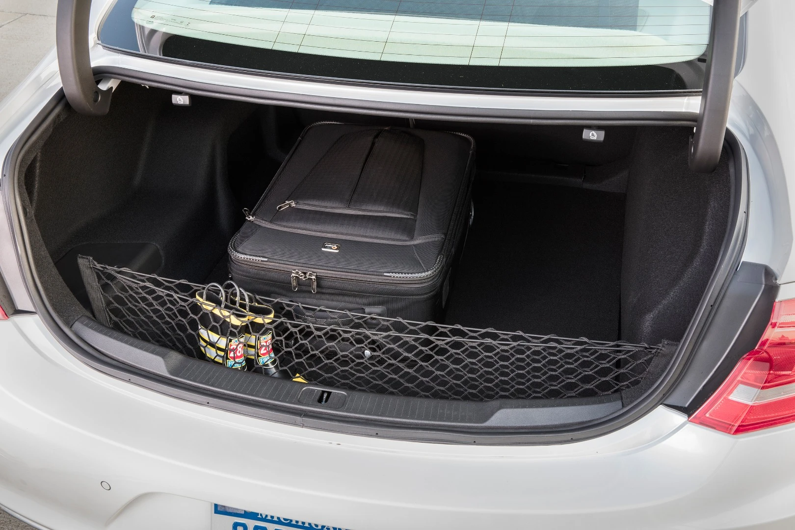 At 15 cubic feet (425 liters), the 2017 Buick LaCrosse's trunk is not large in volume, but its deep inset and wide mouth make it very useful for most items