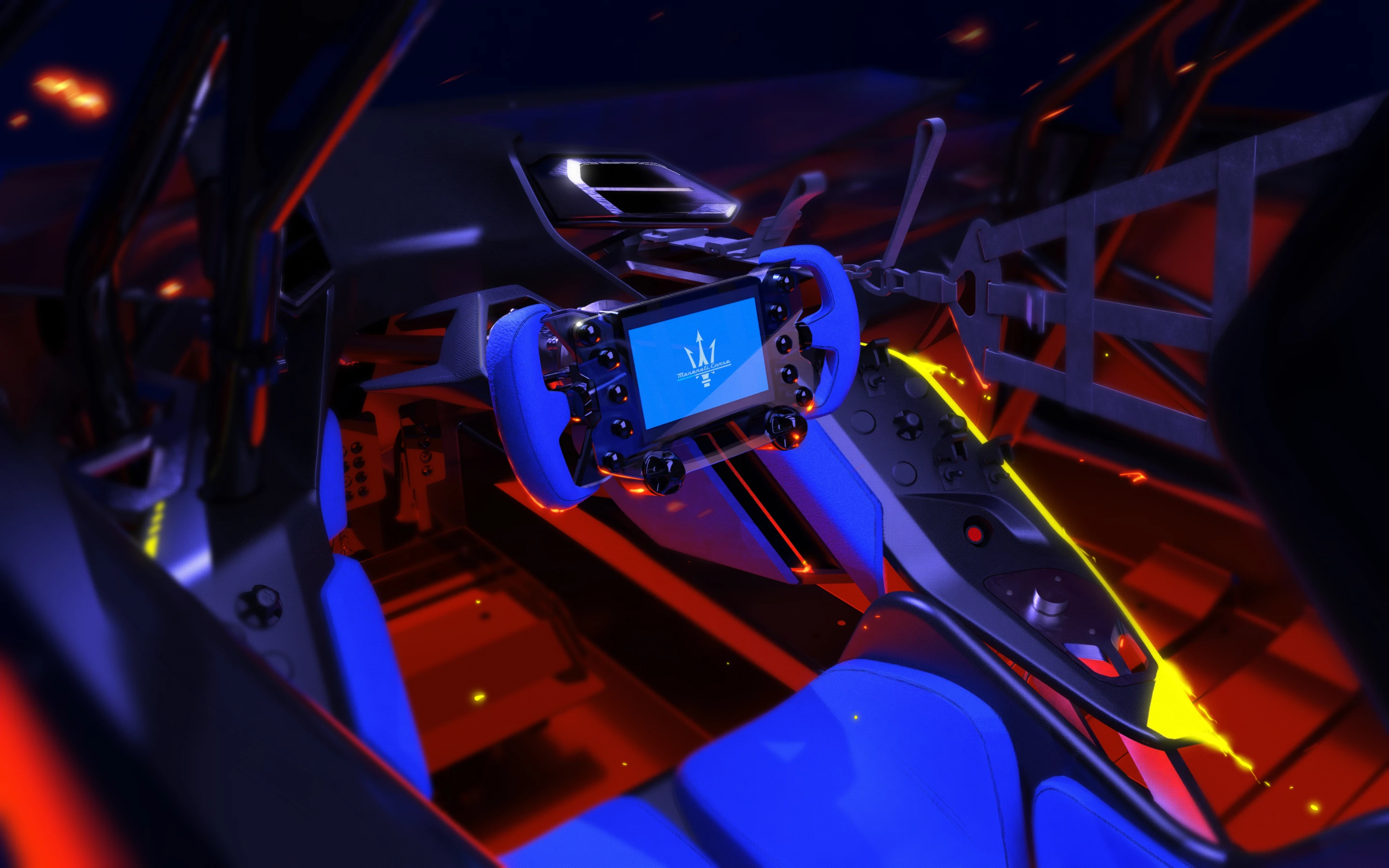 The driver-focused interior has seating for.. you guessed it. Only a driver