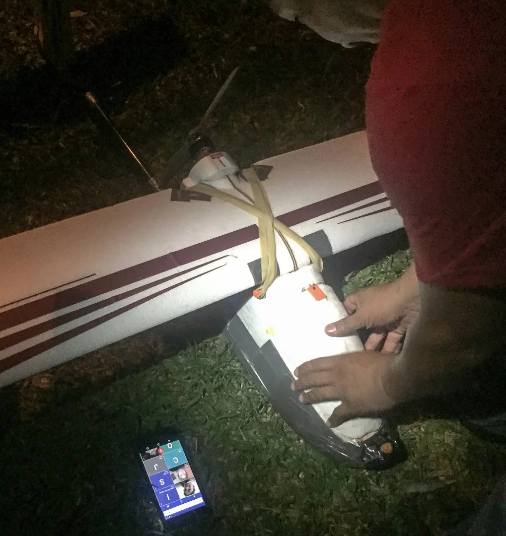 The drone is lightweight with a foam body